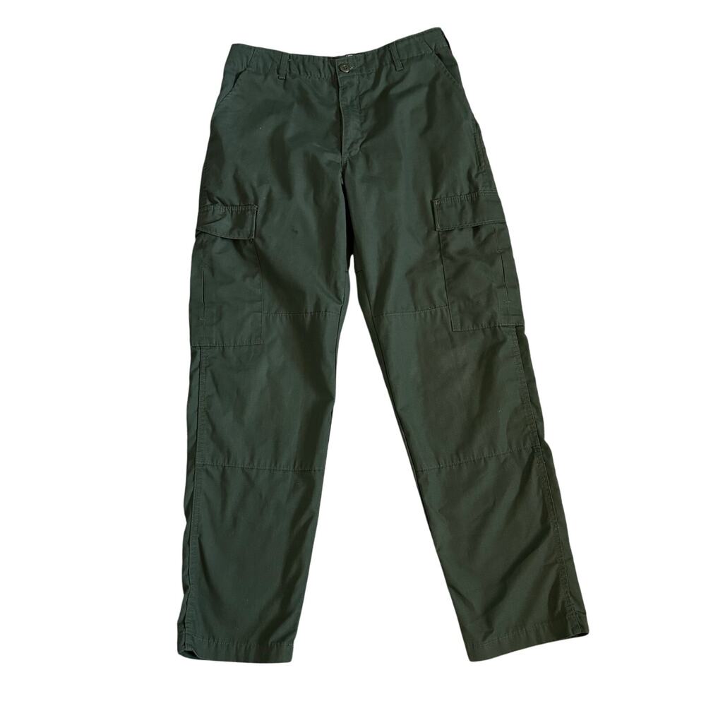 Vintage Camco Cargo Pants Size 32x32 Green Rip Stop Zip Fly Work Wear READ